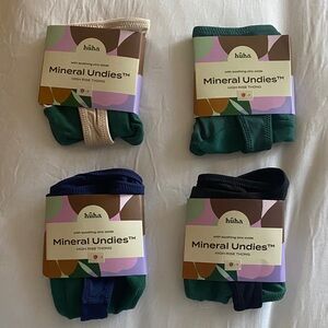 Huha Mineral Undies High Rise Thong - Cream, Green, Navy, Black (4 pcs)
